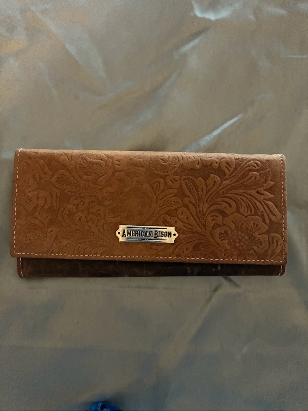 Embossed Brown Leather Wallet